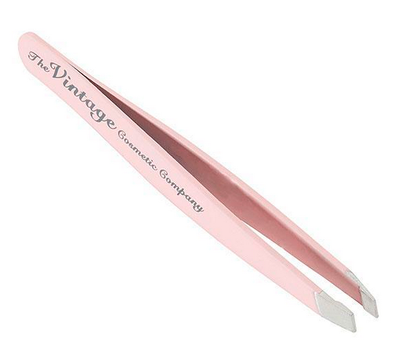 The Vintage Cosmetic Company Slanted Tweezers Soft Touch - Pink - oddros.shop